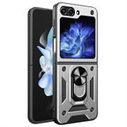 Samsung Galaxy Z Flip6/Z Flip7 FE Hybride Hoesje met Ringhouder - Zilver