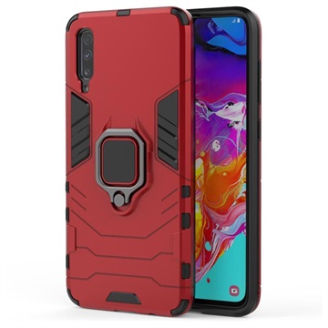 Samsung Galaxy A70 Hybrid Case met Ringhouder - Rood