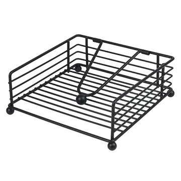 IJzeren servethouder met papierpers - Zwart