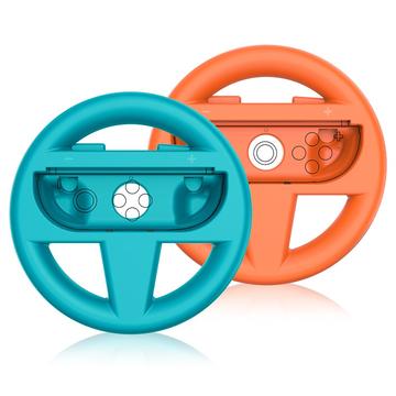 JYS-NS2261 Racing Wheel Duo voor Nintendo Switch 2 Joy-Con Controllers - Blauw / Oranje