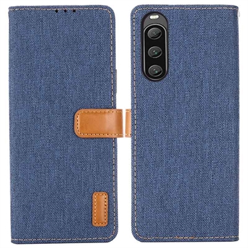 Sony Xperia 10 V Jeans Series Wallet Case - Donkerblauw