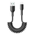 Joyroom Easy-Travel Series opgerolde USB-naar-Lightning kabel - 3A, 1,5m - Zwart