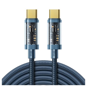 Joyroom S-CC100A20 Gevlochten USB-C Kabel - 100W, 2m - Blauw