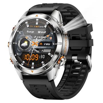 KT80 Sports Smart Watch - 3ATM waterdicht, Bluetooth bellen, 1.46 "HD touchscreen, geïntegreerde zaklamp - Zilver