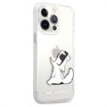 Karl Lagerfeld Clear iPhone 13 Pro Max TPU Hoesje - Choupette Eat
