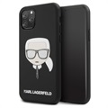 Karl Lagerfeld Embossed Glitter iPhone 11 Pro Max Hybrid Case - Zwart