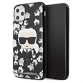 Karl Lagerfeld Flower iPhone 11 Pro TPU Hoesje - Zwart