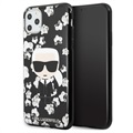 Karl Lagerfeld Flower iPhone 11 Pro Max TPU Hoesje - Zwart