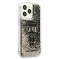 Karl Lagerfeld Gatsby Liquid Glitter iPhone 13 Pro Case - Zwart