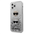 Karl Lagerfeld Ikonik Liquid Glitter iPhone 12/12 Pro Hoesje - Zilver