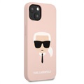 Karl Lagerfeld Karl Head iPhone 13 Siliconen Hoesje - Lichtroze