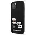 Karl Lagerfeld Karl & Choupette iPhone 13 Siliconen Hoesje - Zwart