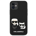 Karl Lagerfeld Karl & Choupette iPhone 13 Mini siliconen hoesje - Zwart