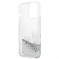 Karl Lagerfeld Liquid Glitter Karl & Choupette iPhone 13 Pro Case - Zilver