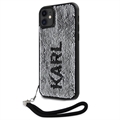 iPhone 11 Karl Lagerfeld Reversible Sequins Hoesje - Zwart / Zilver