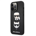 Karl Lagerfeld Saffiano K&C Heads iPhone 13 Pro Hoesje - Zwart