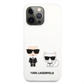 Karl Lagerfeld Karl & Choupette iPhone 13 Pro siliconen hoesje - wit