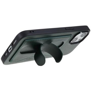 iPhone 14 Plus Gecoat Hoesje met Kaartsleuf en Standaard - Groen