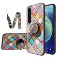 Geruit Patroon Samsung Galaxy S23 5G Hybride Hoesje - Kleurrijke Mandala