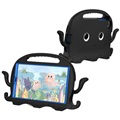 Samsung Galaxy Tab A7 Lite Schokbestendige Draagtas voor Kinderen - Octopus - Zwart