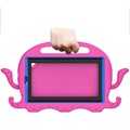Samsung Galaxy Tab A7 Lite Schokbestendige draagtas voor kinderen - Octopus - Felroze