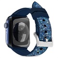 Kingxbar Crystal Fabric Apple Watch 7/SE/6/5/4/3/2/1 Band - 41mm/40mm/38mm - Blauw