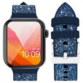 Kingxbar Crystal Fabric Apple Watch 7/SE/6/5/4/3/2/1 Band - 41mm/40mm/38mm - Blauw