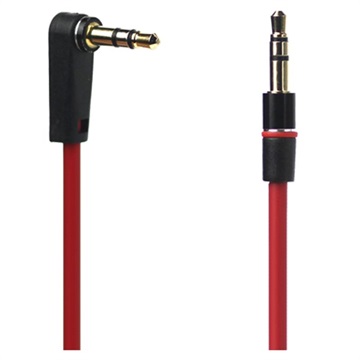 L-vormige mannelijke naar mannelijke 3,5 mm audiokabel - 1,3 m - rood