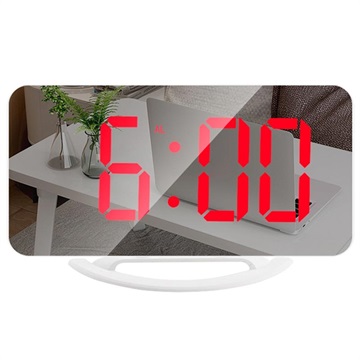 LED-wekker met digitaal display en spiegel TS-8201 - rood / wit
