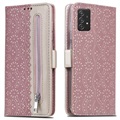 Lace Pattern Samsung Galaxy A52 5G, Galaxy A52s Portemonne Case - Roze