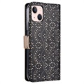 Lace Pattern iPhone 14 Wallet Case - Zwart