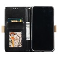 Portemonneehoesje met kantpatroon voor iPhone 11 - Zwart