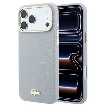 iPhone 18 Pro Lacoste Champs Élysées hoesje - MagSafe compatibel - Lichtgrijs