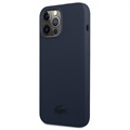 Lacoste iPhone 13 Pro vloeibaar siliconen hoesje - Blauw