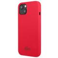 Lacoste iPhone 13 vloeibaar siliconen hoesje - rood