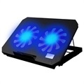 Laptopkoeler / verstelbare standaard met LED-ventilatoren N99 - zwart
