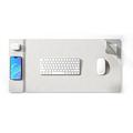 Groot bureauonderlegger met 15W draadloze oplader voor smartphone / oordopjes - Grijs