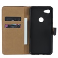 Google Pixel 3a Leren Wallet Case met Standaard - Zwart