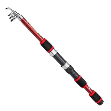 Leo 28257 1.73m telescopische glasvezel hengel - Rood