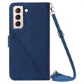 Line Series Samsung Galaxy S22 5G Wallet Case - Blauw