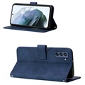Line Series Samsung Galaxy S22 5G Wallet Case - Blauw