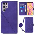 Line Series Samsung Galaxy S22 Ultra 5G Wallet Case - Paars