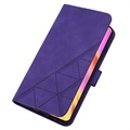 Line Series Samsung Galaxy S22 Ultra 5G Wallet Case - Paars
