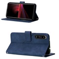 Line Series Sony Xperia 1 III Wallet Case - Blauw
