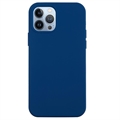 iPhone 14 Pro Liquid Siliconen Hoesje - Donkerblauw