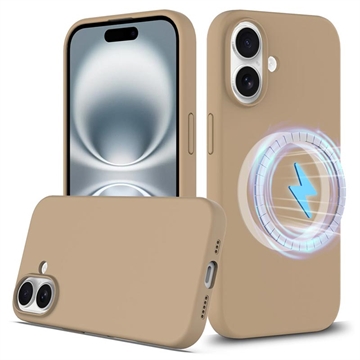 iPhone 16 Liquid Siliconen Hoesje - MagSafe Compatibel - Woestijngoud