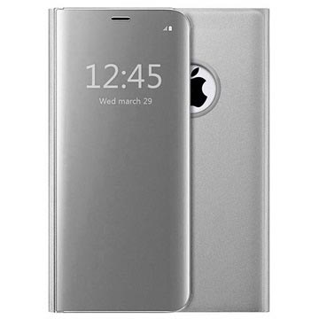 Luxury Series Mirror View iPhone 7 Plus / 8 Plus Flip Case - Zilver