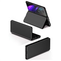 Luxury Series Mirror View Samsung Galaxy Z Fold3 5G Flip Case - Zwart
