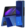 Luxury Series Mirror View Samsung Galaxy Z Fold2 5G Flip Case - Blauw