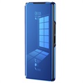 Luxury Mirror View Samsung Galaxy Z Fold2 5G Flip Cover - Blauw